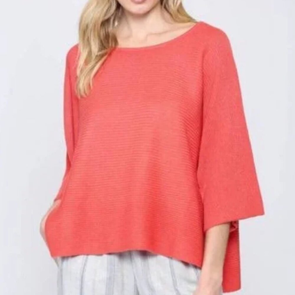 Fate Rib texture wide sweater top Sz L